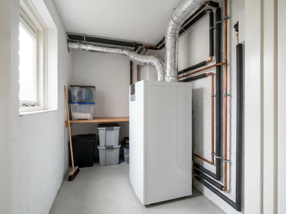 Warmtepompboiler in een appartement of kleine berging